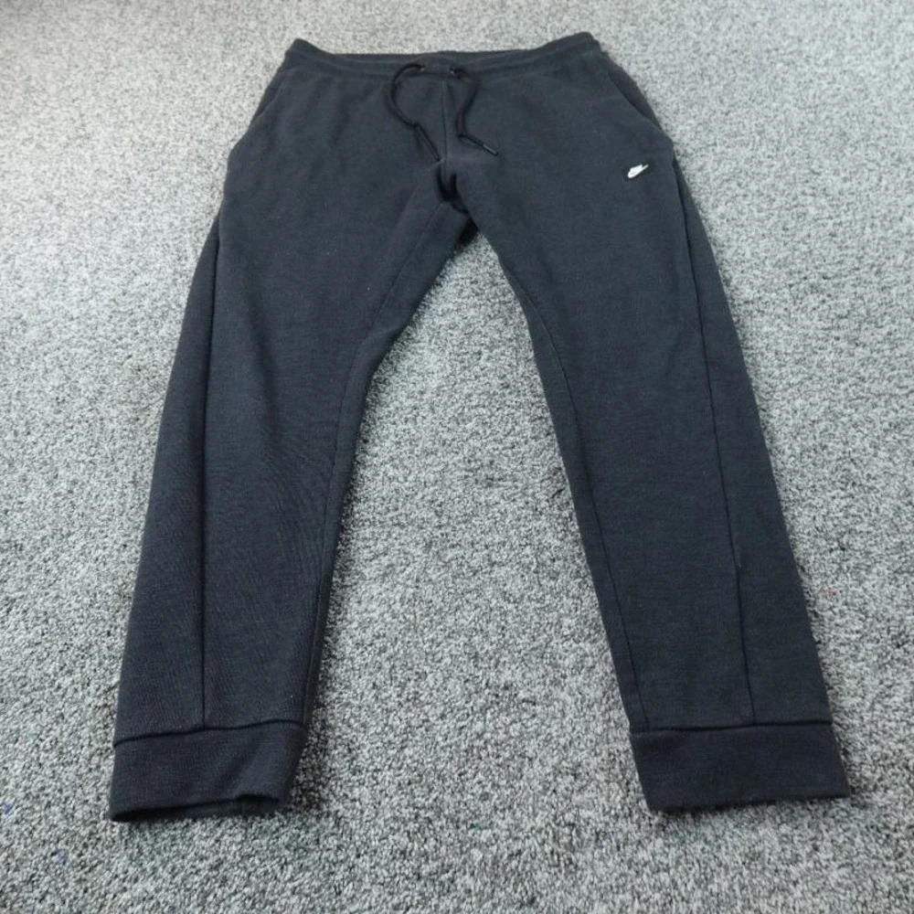 Nike‎ Sweatpants Mens L Gray Swoosh Jogger Drawstring Athletic Workout Gym Pants